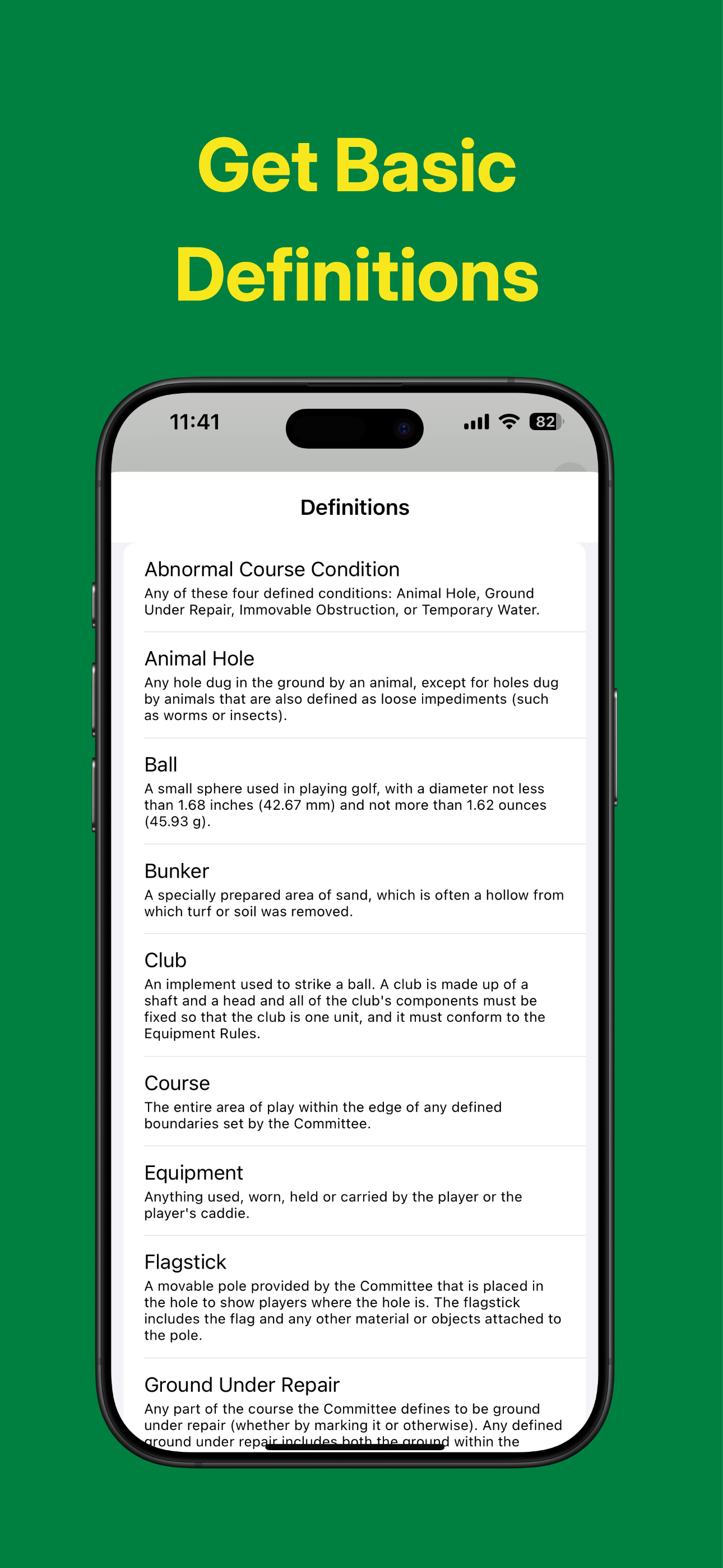 Rules of Golf Ai iOS Screenshot - Rule Details