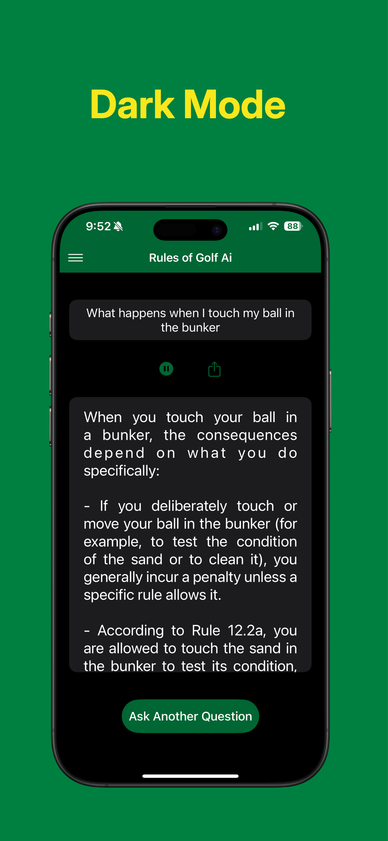 Rules of Golf Ai iOS Screenshot - Settings